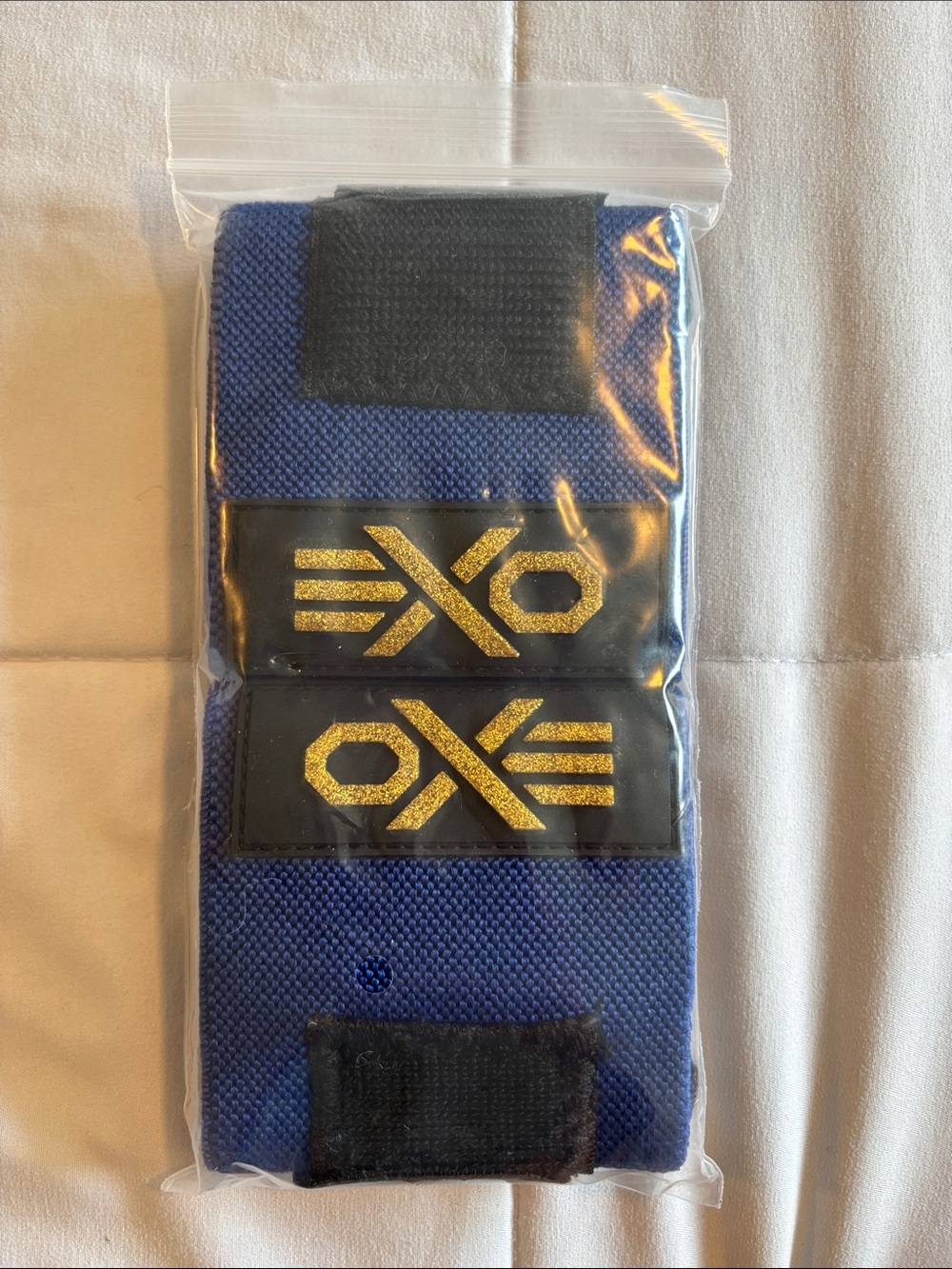 Blue EXO Wrist/Ankle Strap with Gold Logo